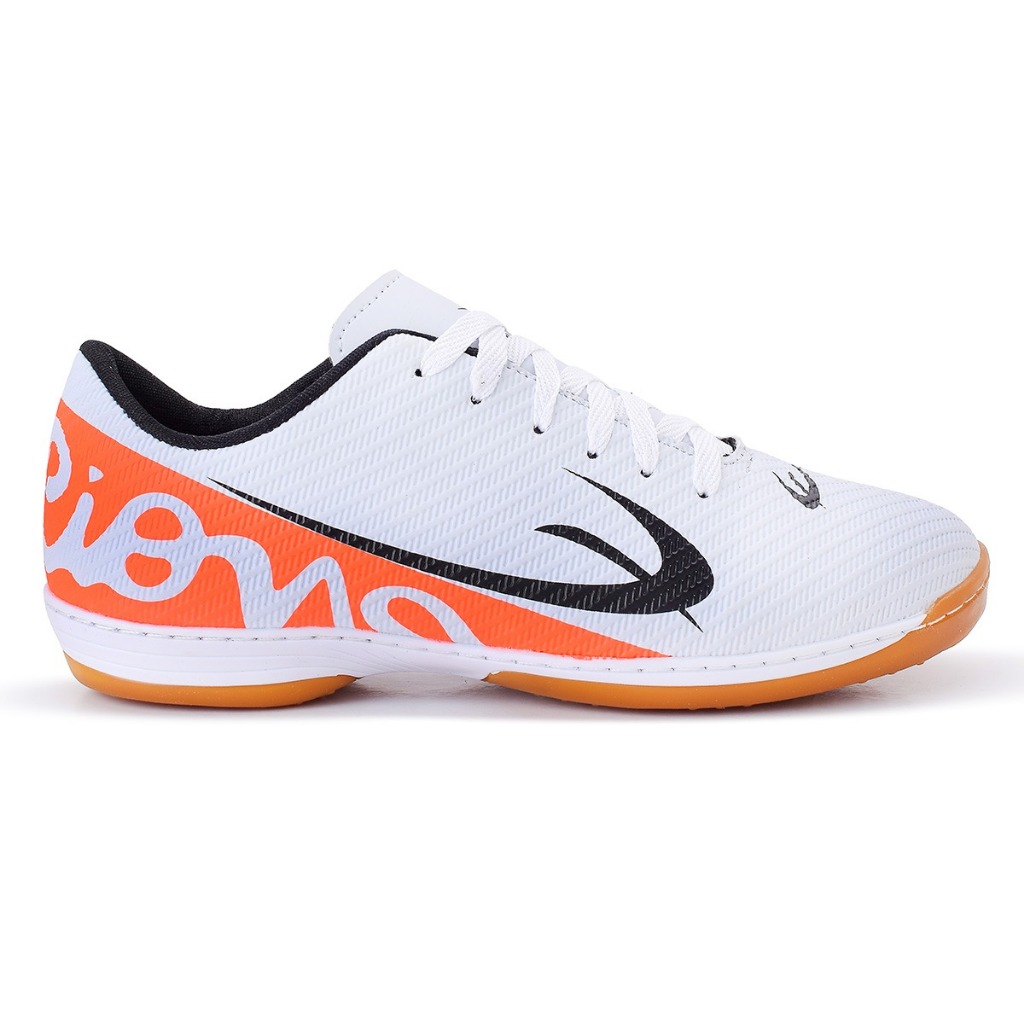 Chuteira de Futsal Quadra/Salão Laranja com Solado Costurado – Conforto e Durabilidade Profissional