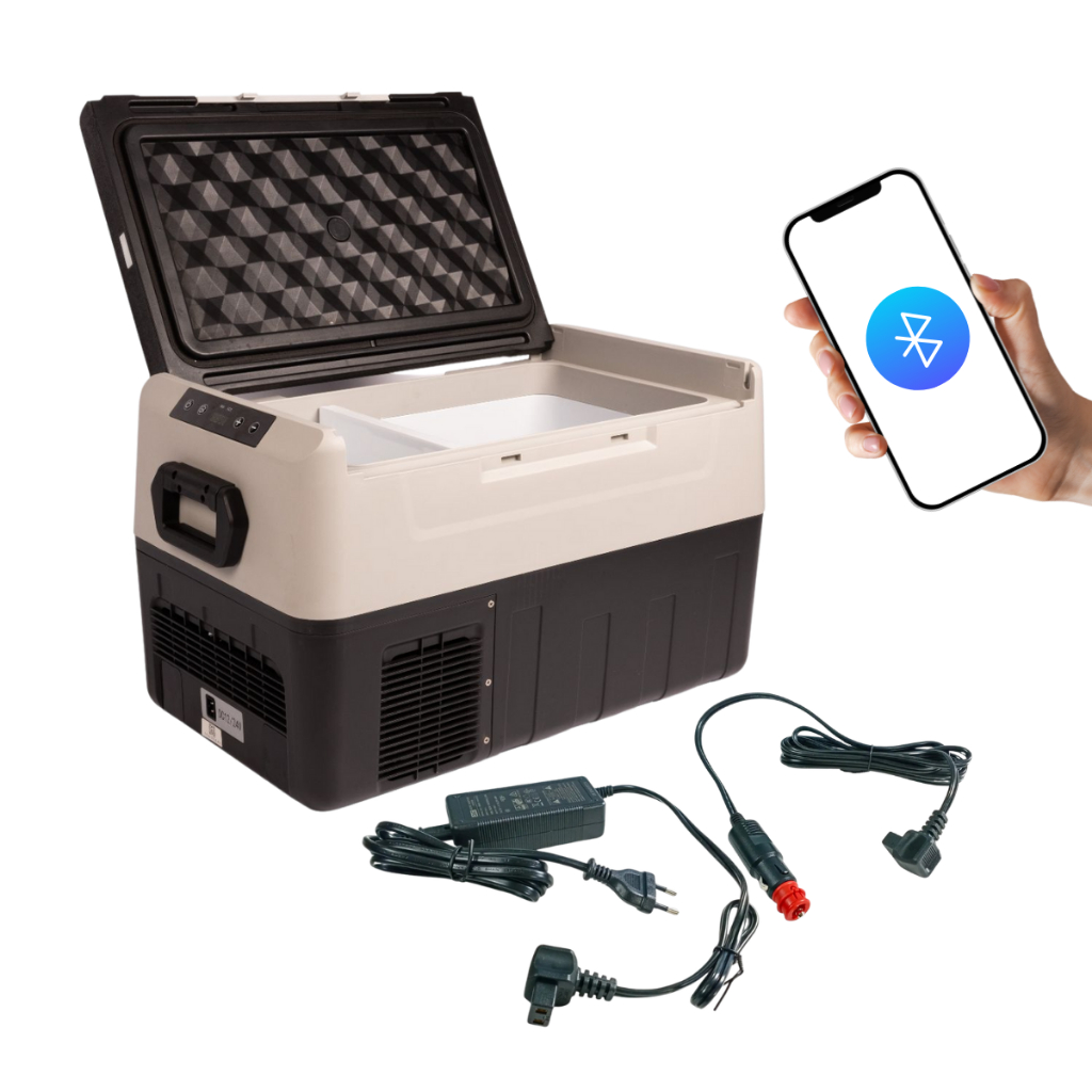 Geladeira Refrigerador Cooler Portátil Resfriar 35 Litros 12v/24v 127v/220v Quadrivolt com app Bluetooth
