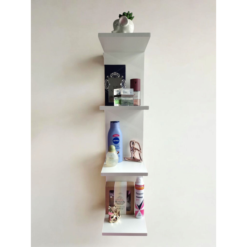 Torre de Prateleira Estante MDF 85 CM Decoração Organizar Casa Quarto Escritório Produtos Perfumes