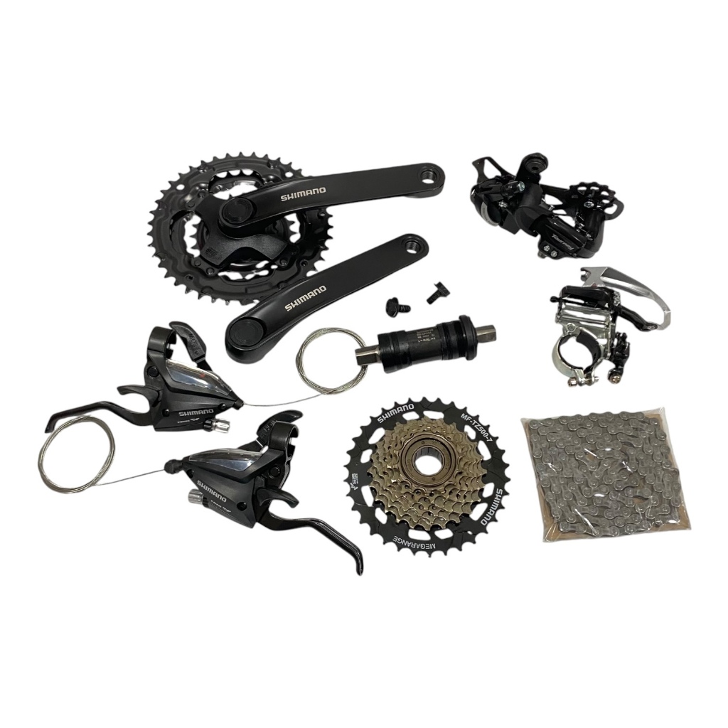 Kit Bike Shimano Tourney 3x7v 21v c/ Catraca Rosca Mega Range