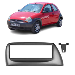 Moldura Painel Contra Frente Para Rádio 1 Din Ford KA 2005 Cinza - Permak Cod. 89/R1