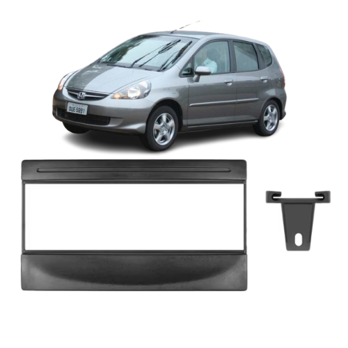 Moldura Painel Contra Frente Para Rádio 1 Din Honda Fit 2001 – 2008 - Preto - Permak Cód. 89/V