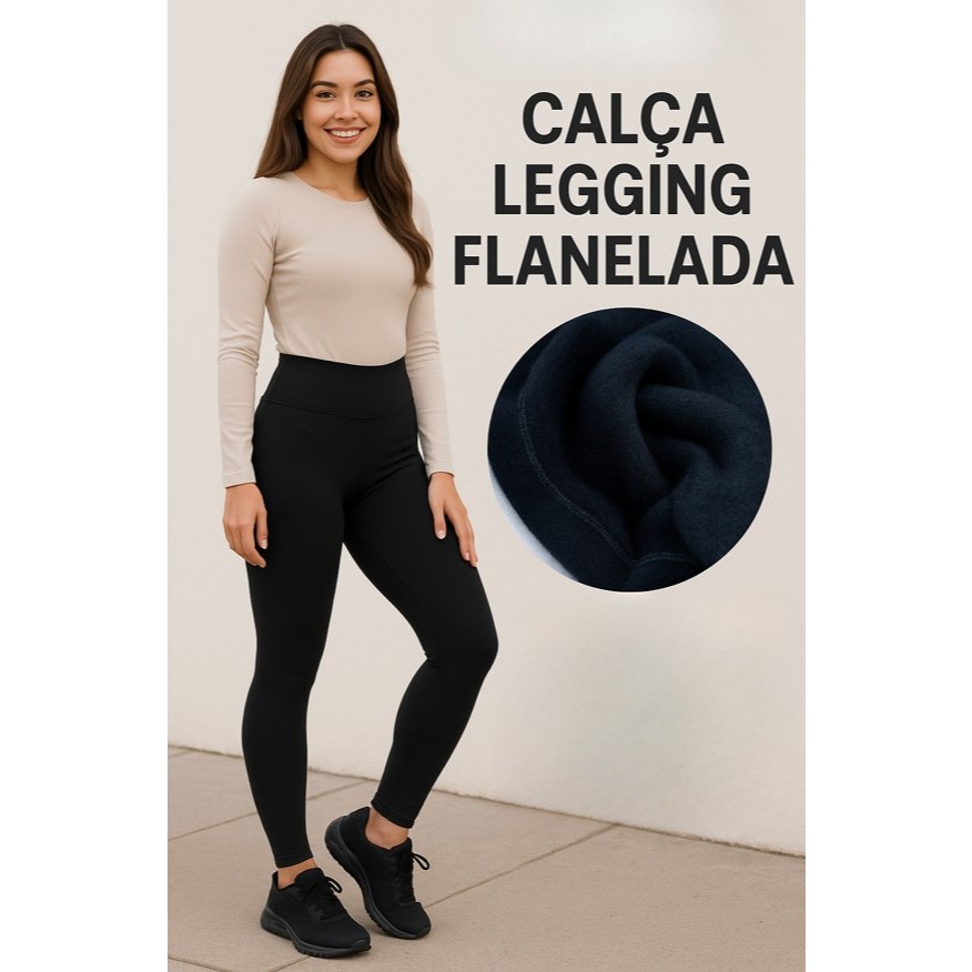 Legging Flanelada Feminina Peluciada Termica Inverno