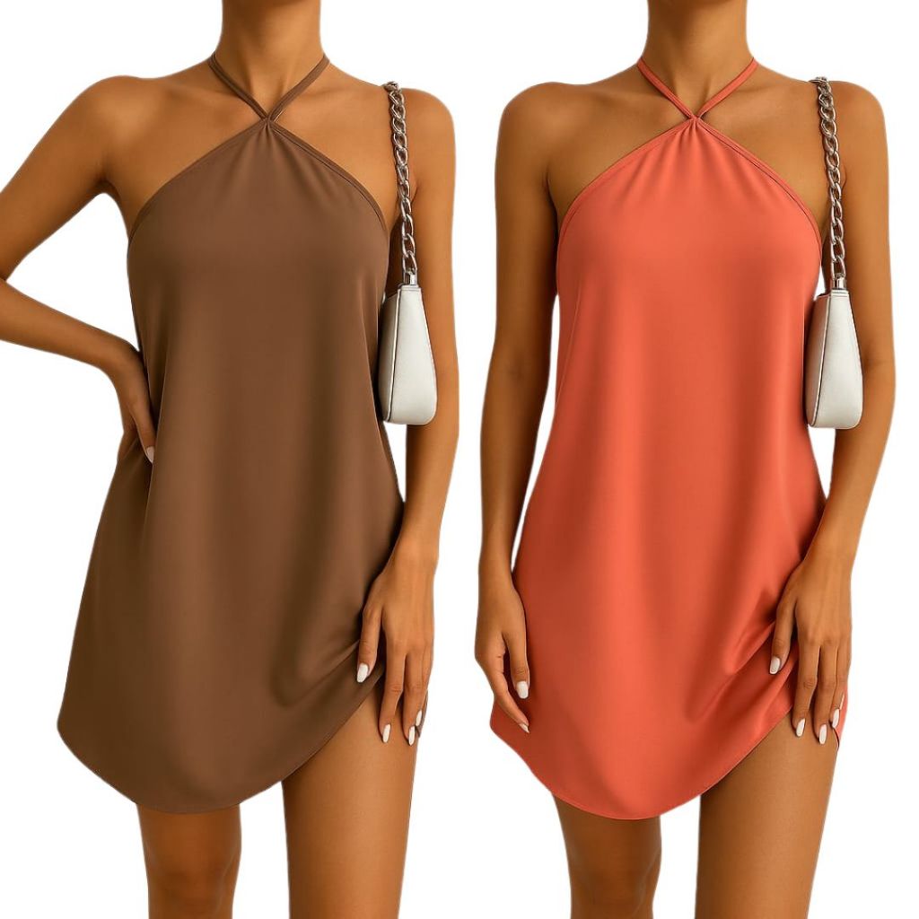 Vestido Feminino Mídi Alcinha Costas Nua Frente única  Elegante Sem bojo em Oferta na Shopee