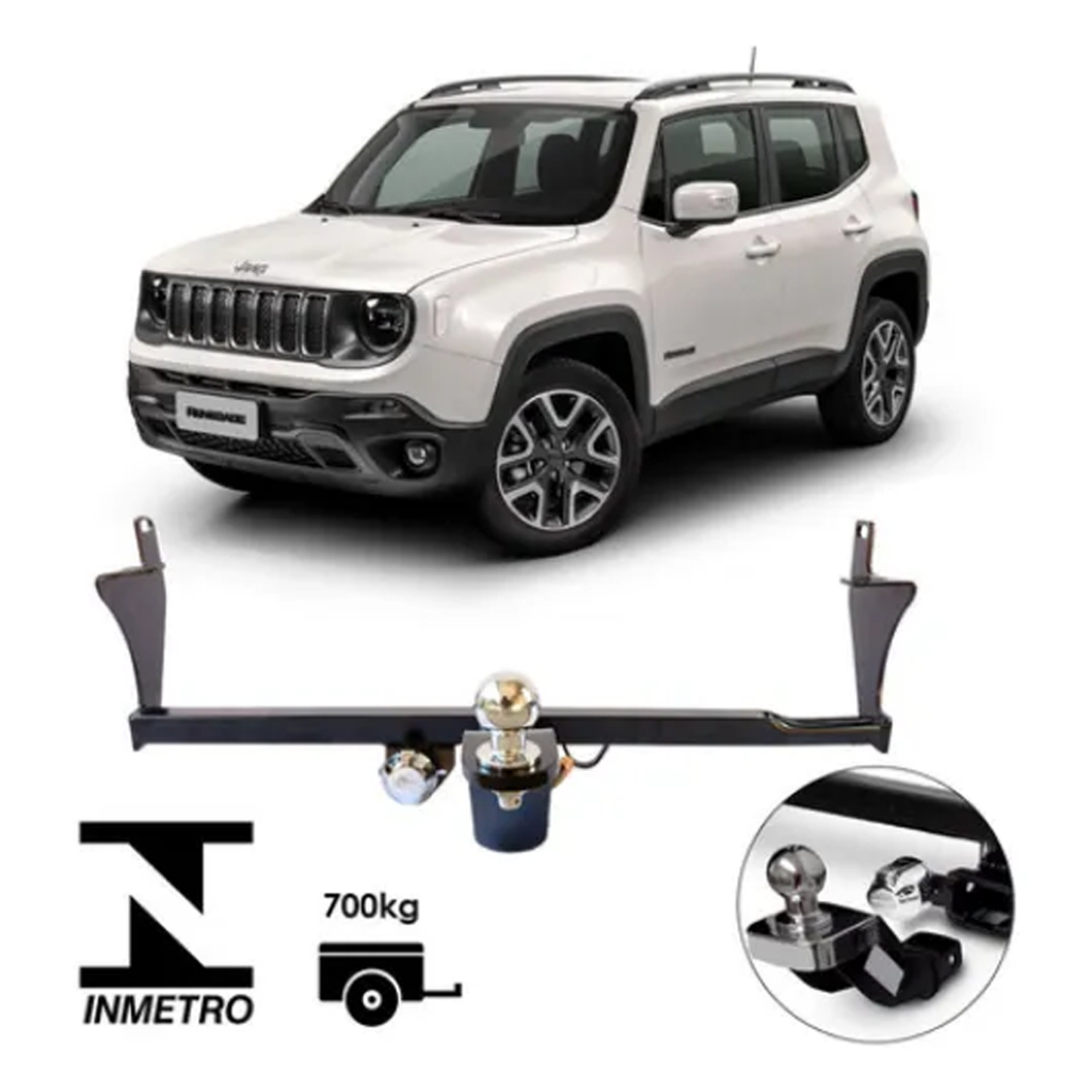 Engate Removivel Jeep Renegade / Compass 2017 a 2025 Exceto Compass Diesel com Arla 1500 kg
