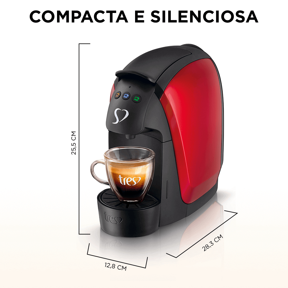 Detalhes do Cafeteira Espresso Tres Corações Luna Vermelho