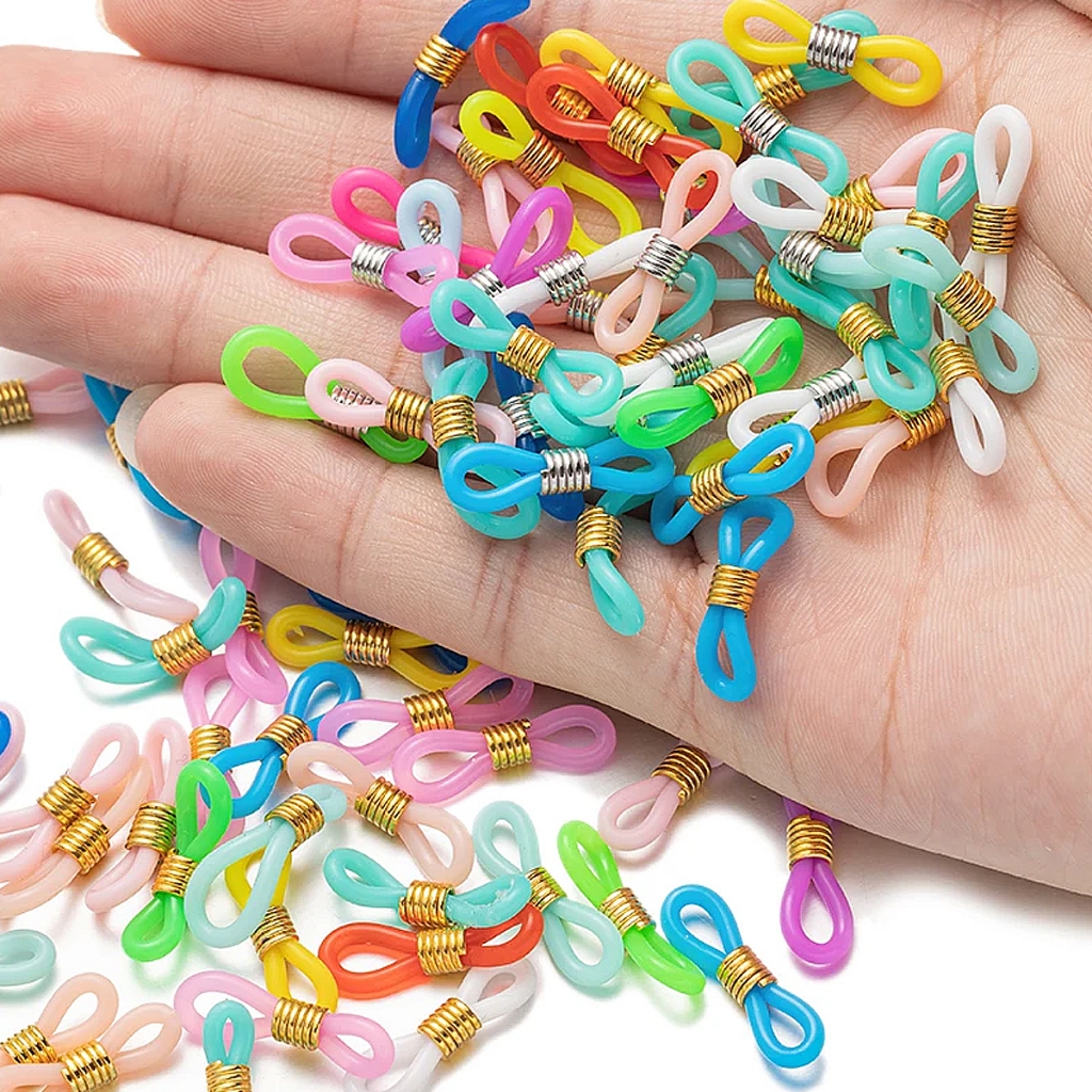 20 ou 50Pçs Silicone Salva Óculos / borrachinha para corrente de oculos - acessórios para artesanato