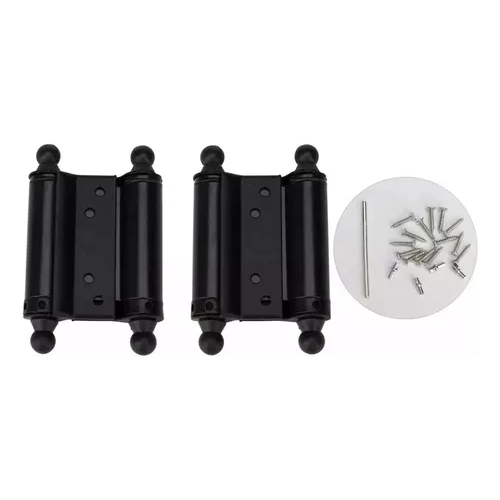 2pcs Dobradiças Dupla Ação 3 Preto Aço Porta Vai-e-vem