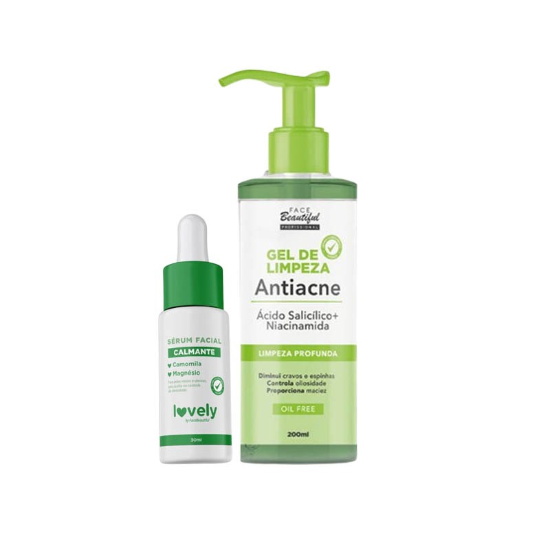 Kit Skin Care Pele Renovada Purificada Gel de Limpeza Antiacne Sérum Facia Face Beautiful em Oferta na Shopee