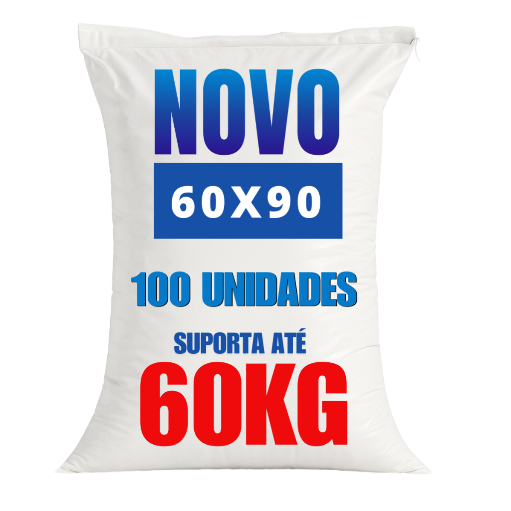 Kit 100 Sacos de Ráfia para Entulho Novos e Grandes 60x90 Capacidade de 60kg Ideal para Contrução