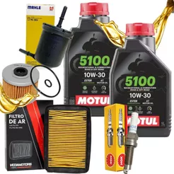 Kit Revisão Cb 250f Twister 2016-2022 Troca Óleo Motul 5100 10w30 Filtros e Vela (Fina) Ngk