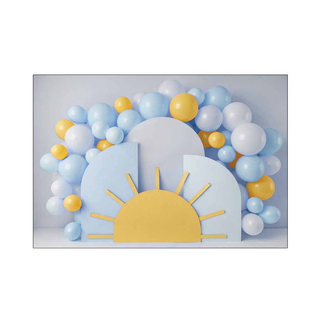 Fundo Fotográfico - Primeira Volta ao Sol Azul e Amarelo 034