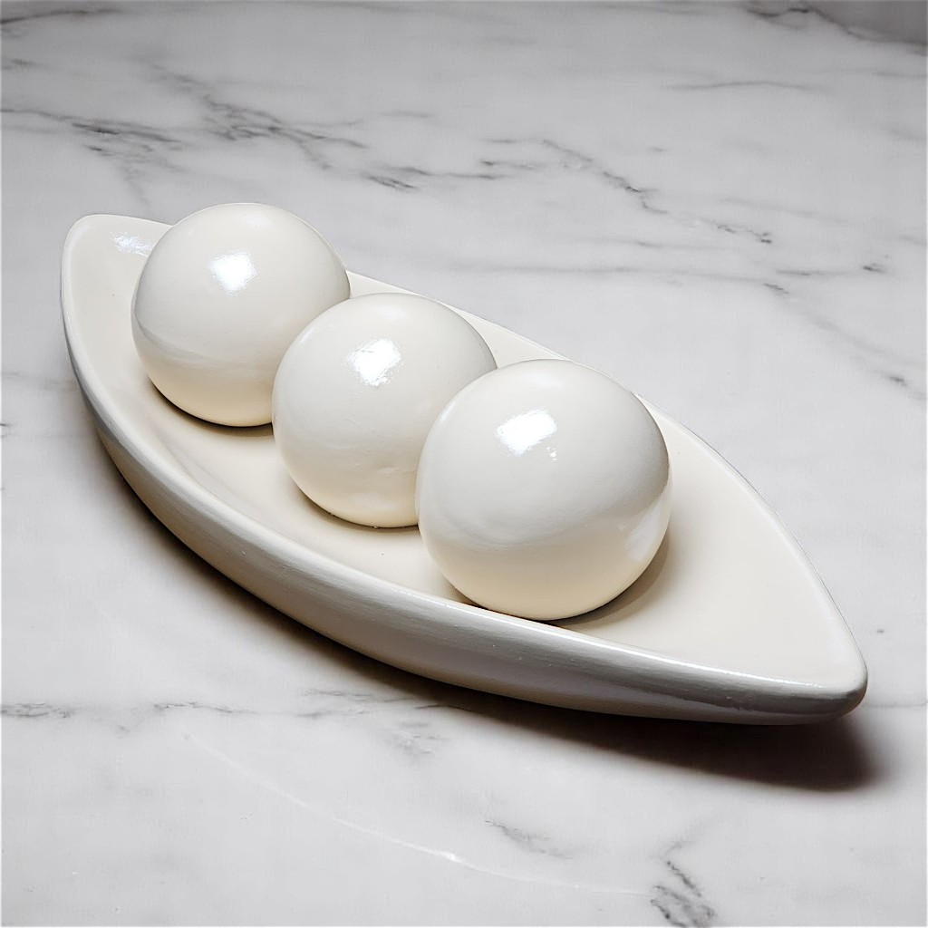 Barca Lisa c/ 3 Bolas Cerâmica Decoração Mesas Sala Escritório Rack Enfeite de Sala em Oferta na Shopee