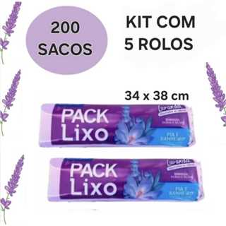 Kit  Com 5 Rolos  200  Sacos de Lixo Para Pia e Banheiro Com Aroma De Lavanda Enibe Odor E Insetos Lixeira  3 a 8 Litros em Oferta na Shopee