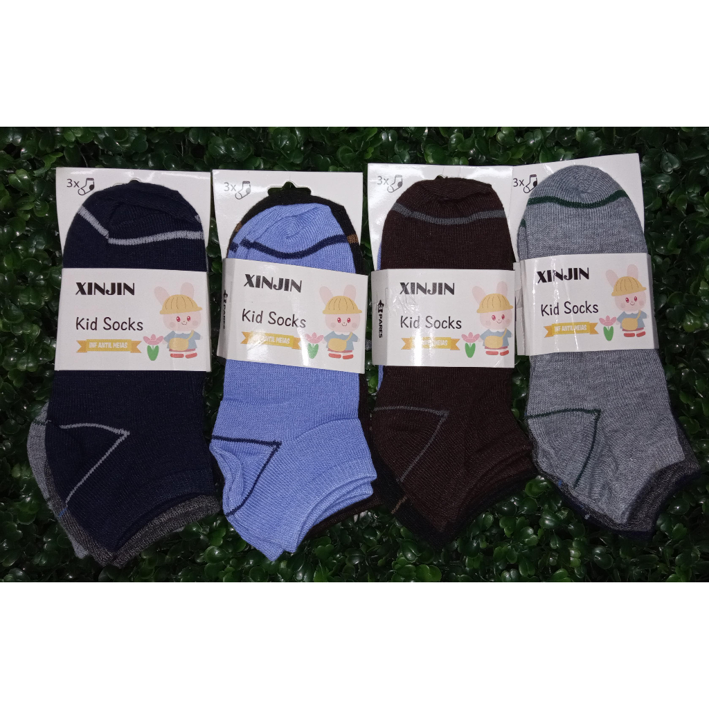 Kit 3/6/12 pares de Meia Soquete Infantil MENINO em Oferta na Shopee