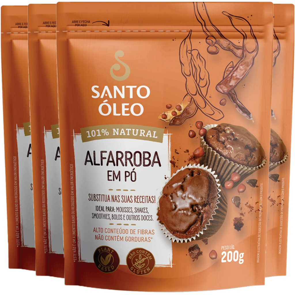 Alfarroba Em Pó 200g Santo Óleo