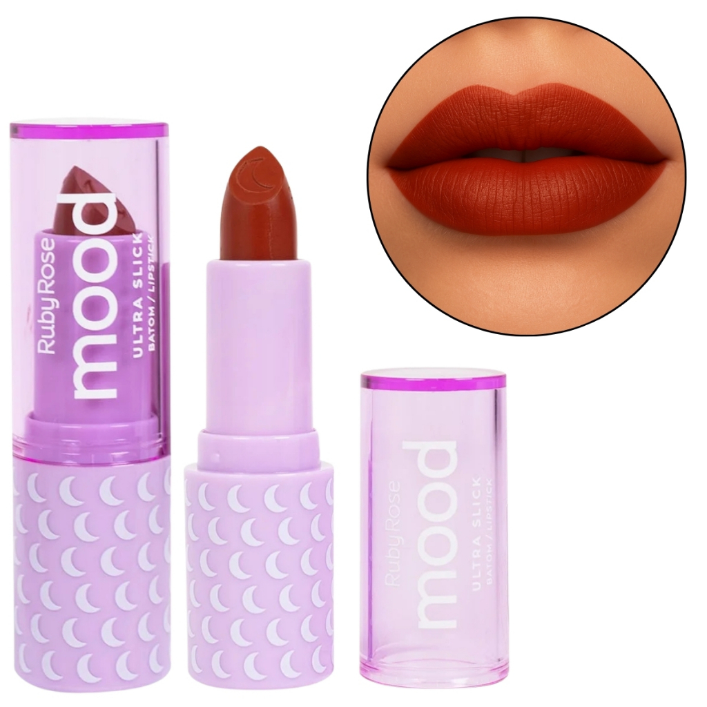 Batom Ruby Rose Matte Ultra Slick Mood Cores Lindas em Oferta na Shopee