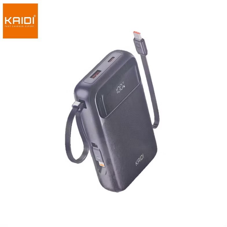 20000mAh Bateria Portátil Power Bank Turbo cabo embutido KAIDI KNC-922 em Oferta na Shopee