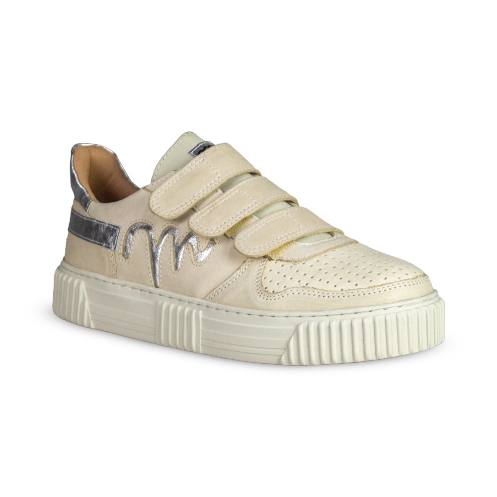 Tênis Feminino Velcro Casual em Couro Legítimo Palmilha Confort Sola Antiderrapante