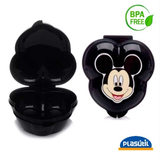 Porta Mix de Plástico Com Tampa Fixa em Formato Mickey e Minnie em Oferta na Shopee