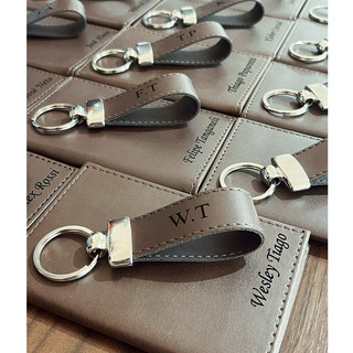 Kits Carteira e Chaveiro Personalizados Couro Padrinhos