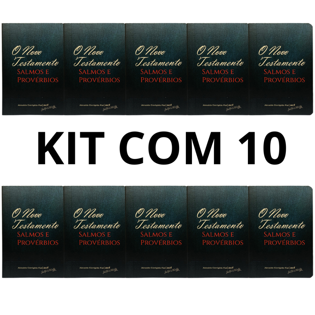 KIT com 10 Unidades do Novo Testamento de Bolso | ACF | Salmos e Provérbios | Preto | SBTB em Oferta na Shopee