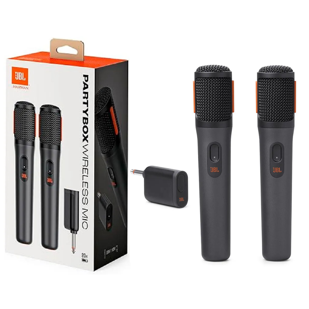 Kit Com 02 Microfones Sem Fio JBL Wireless Partybox Original