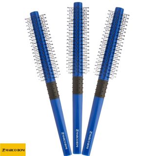 Kit 3 Escova De Cabelo Marco Boni Cilíndrica Com Cerdas em V - Azul em Oferta na Shopee
