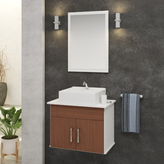 Conjunto Cairo Mdf Gabinete De Banheiro Com Pia E Espelheira em Oferta na Shopee