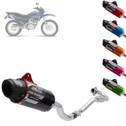 Escapamento Escape Esportivo Pro Tork Powercore 3 Steel Technology Nxr Bros 125 2003 á 2005 Cromado