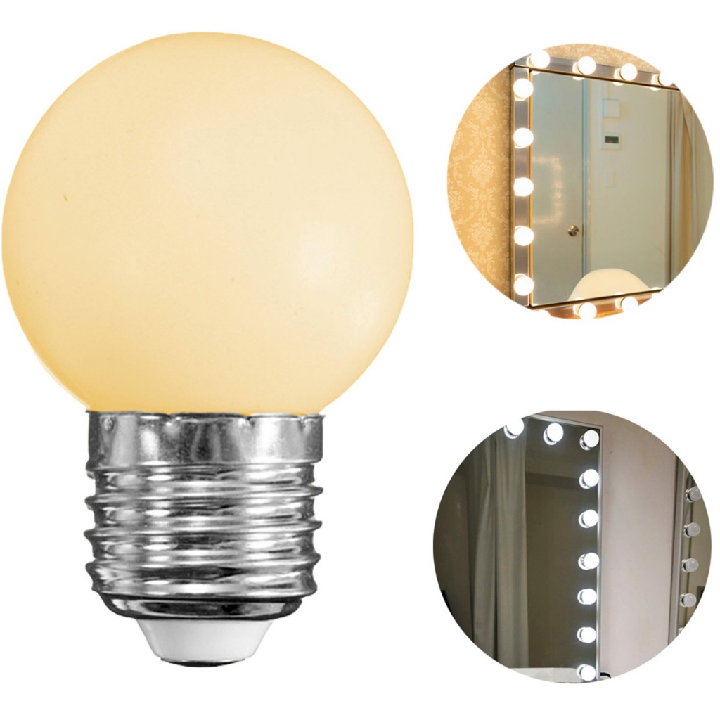 Kit 50 Lâmpada Bolinha leitosa Led 1w E27 Lustre Espelho Camarim penteadeira varal de led