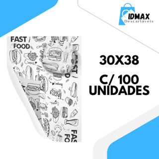 Papel Acoplado Para Lanches E Frios 30x38cm (100 UNIDADES) Fast Food em Oferta na Shopee