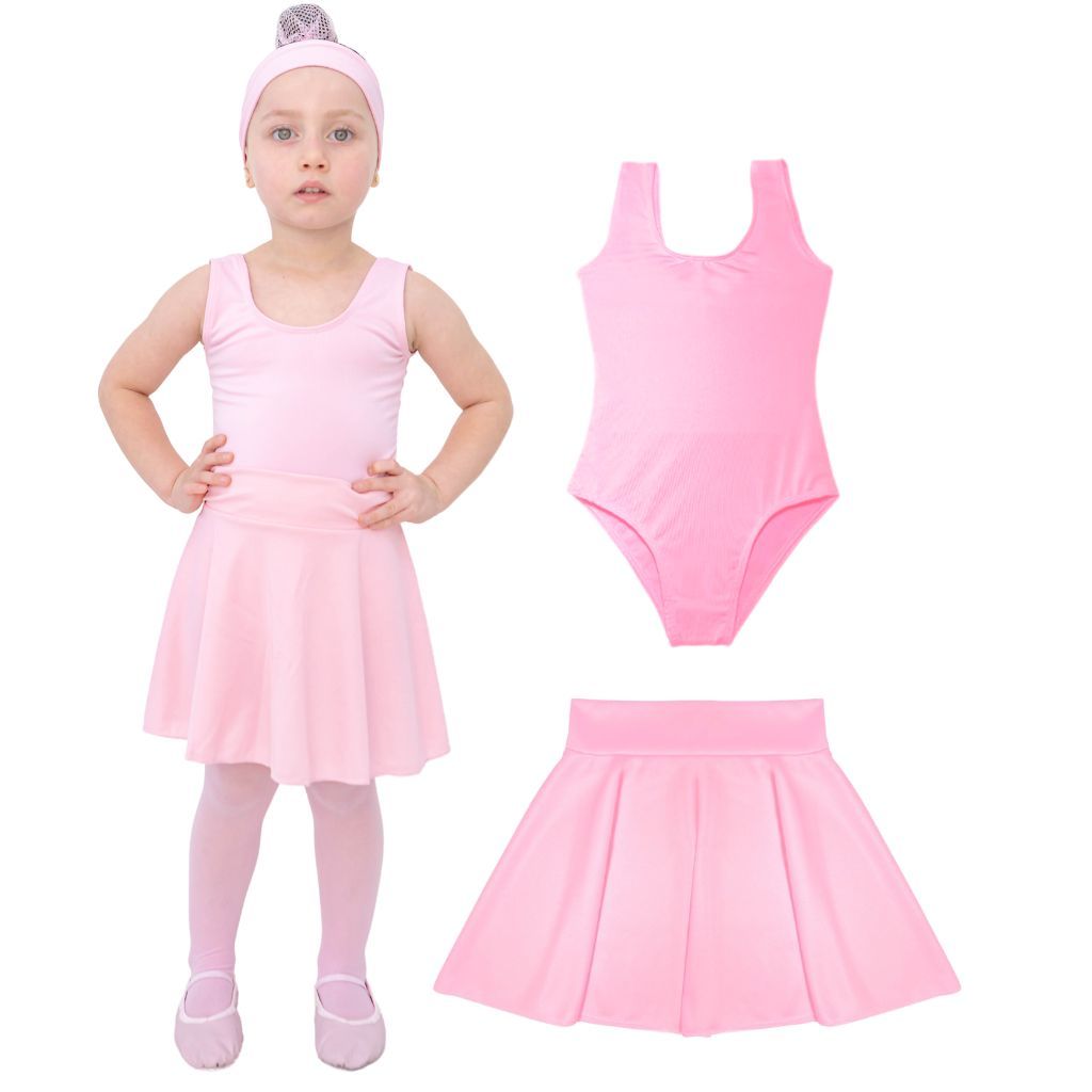 Conjunto Ballet Infantil/Juvenil Collant Regata e Saia de Cós Preto/Rosa em Oferta na Shopee