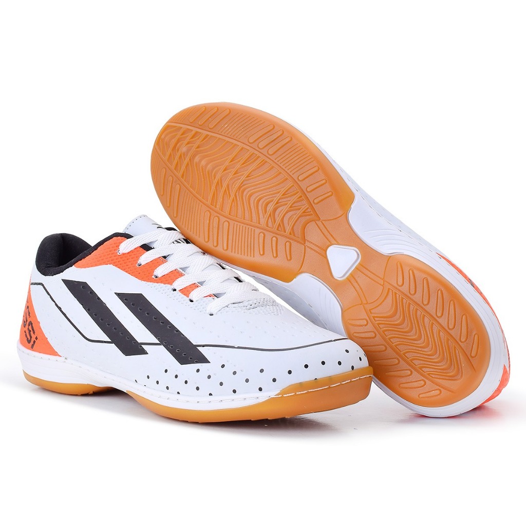 Chuteira Futsal Allads Messi Laranja Quadra Salão com Solado Costurado Antiderrapante Envio Rapido