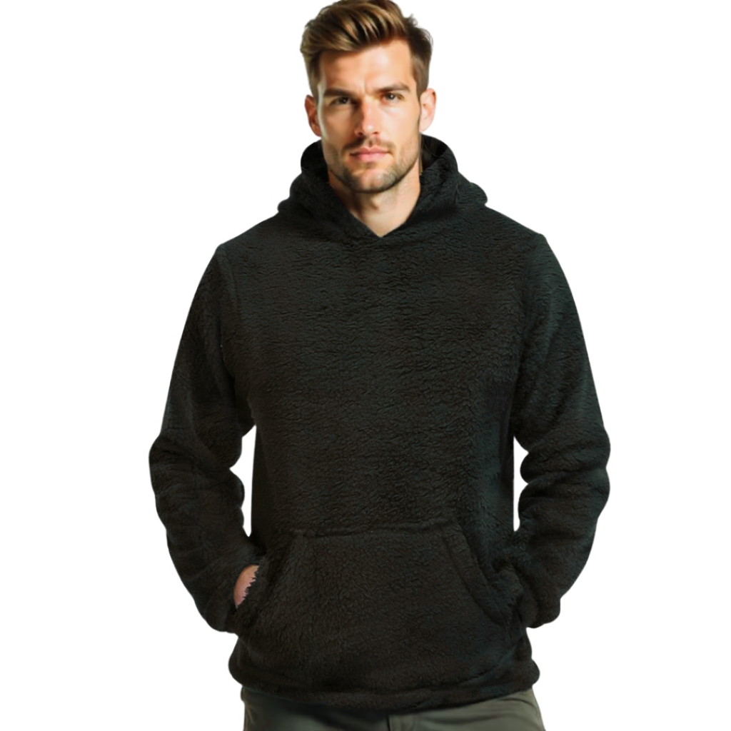 Canguru Blusão Casaco Teddy Masculino Duplo Com Bolso e Capuz em Oferta na Shopee