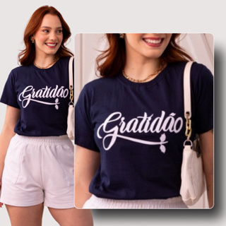 Blusa Tshirt Feminina Moda Evangelica Algodão Manga Curta em Oferta na Shopee