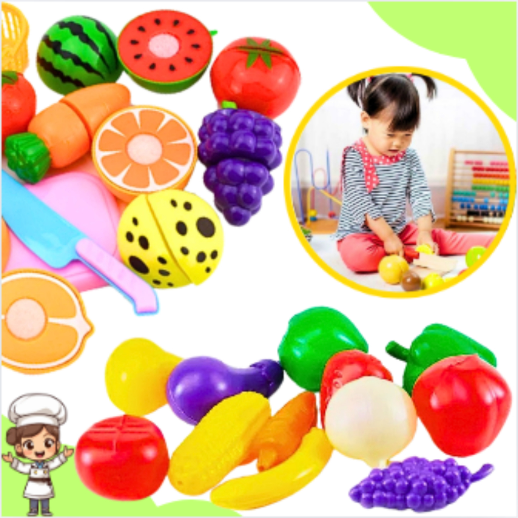 Kit Comidinha Velcro 13 Frutas e Legumes Sortidos Com e Sem Velcro Faz de Conta Menino e Menina em Oferta na Shopee
