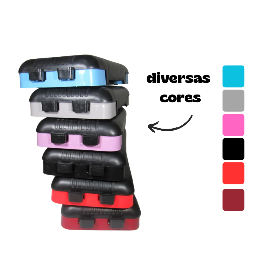 Kit 2 Step Academia Profissional 50x28x13cm REFORÇADO DOIS ANDARES fitness exercícios