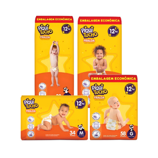 KIT 2 Fraldas Descartáveis Piquitucho Hiper - Todos os Tamanhos em Oferta na Shopee