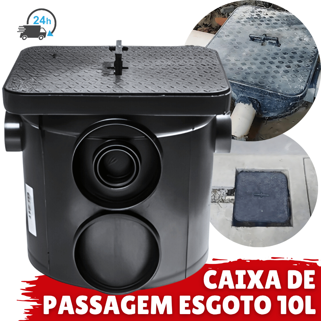 Caixa De Esgoto 10L Pequena Para Inspeção Passagem De Rede Subterrânea Caixa De Passagem 10 Litros