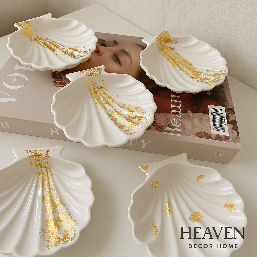 Concha Bandeja Decorativa Porta-joias e Saboneteira Porta objetos enfeite decorativo 12x12