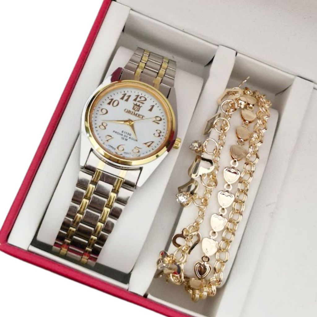 Relógio Feminino Analógico prova Dágua Minimalista Prata + Pulseira + Caixa Presente Mulher, namorada, presente de natal em Oferta na Shopee