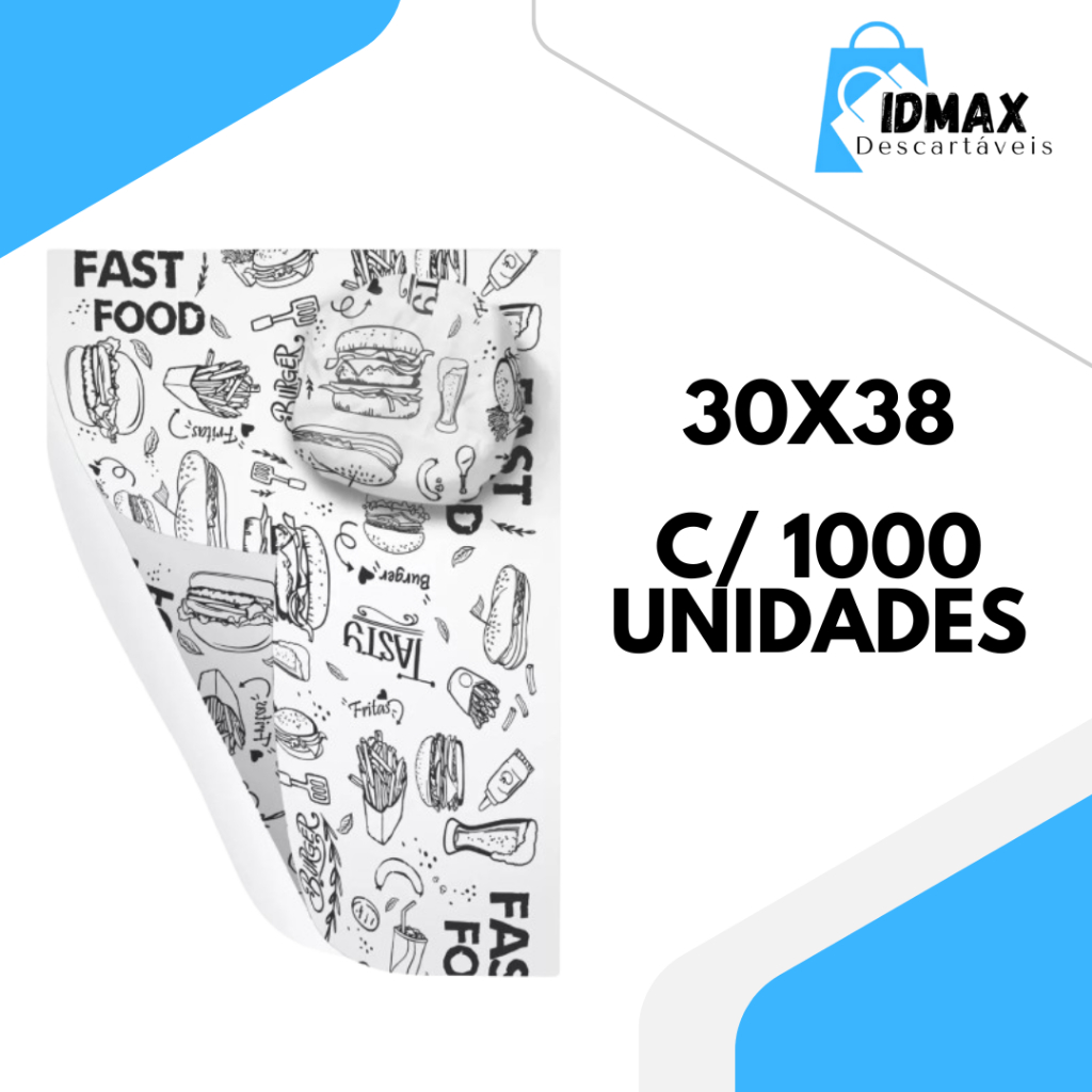 Papel Acoplado Para Lanches E Frios 30x38cm (1000 UNIDADES) Fast Food em Oferta na Shopee