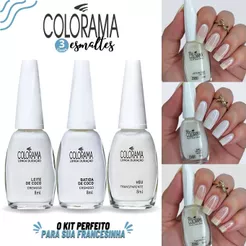 Kit 3 Esmaltes Colorama Tons Branco Francesinha Cremoso Esmaltes Atacado