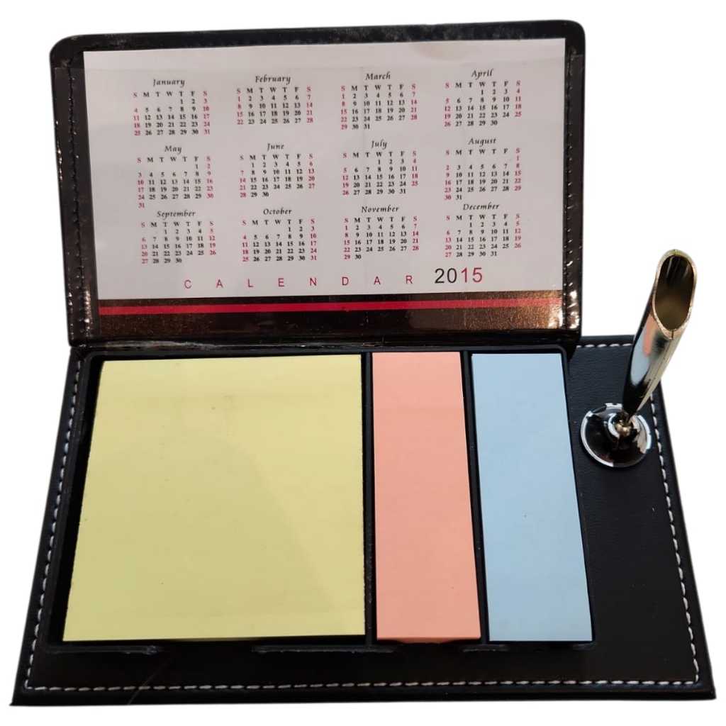 50 Blocos De Anotações Com Posti It Para Brindes Em Couro Com Suporte Para Folheto de Calendário Com Sua Marca