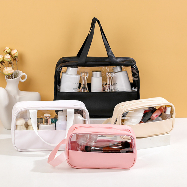 3 Bolsas Necessaire Transparente Para Viagem Cosméticos Produtos De Higiene Pessoal
