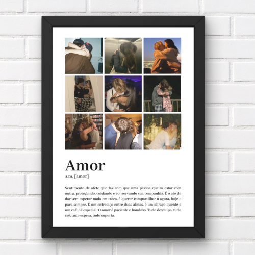 Quadro personalizado com fotos e texto Moldura e Acetato A4 em Oferta na Shopee