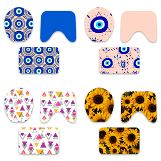 Kit Jogo de Tapete Banheiro 3 Peças – Premium Antiderrapante, Absorvente e Estampas Variadas em Oferta na Shopee