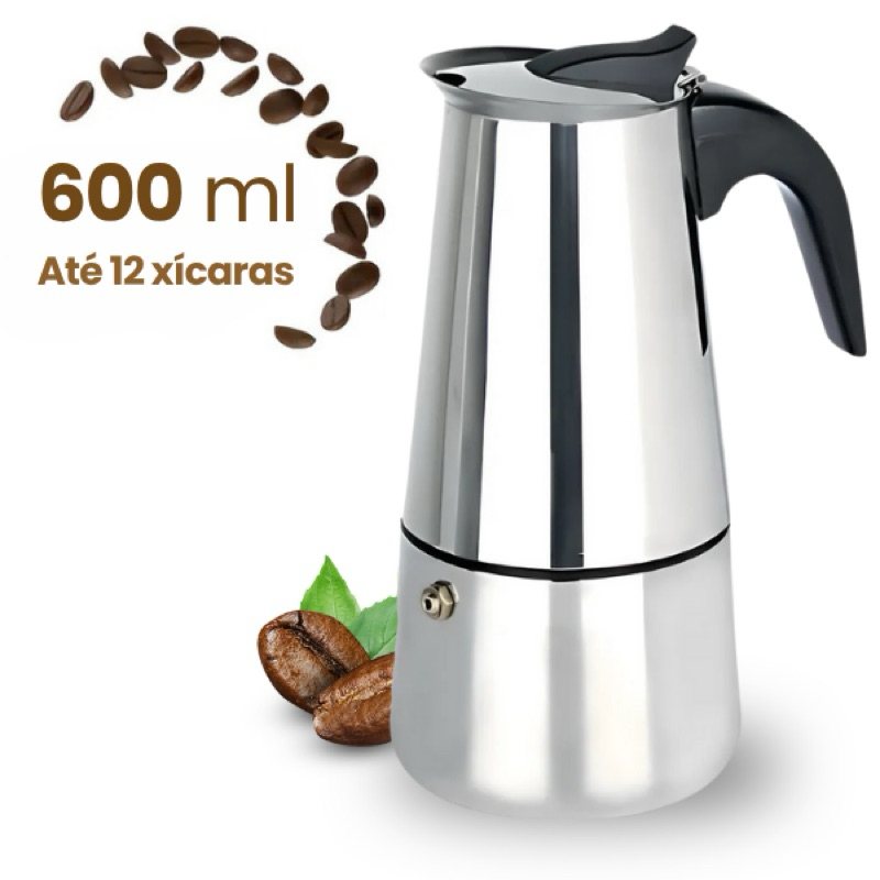 Imagem Cafeteira Italiana Aço Inox 4/6/9/12 Xícaras Café Expresso