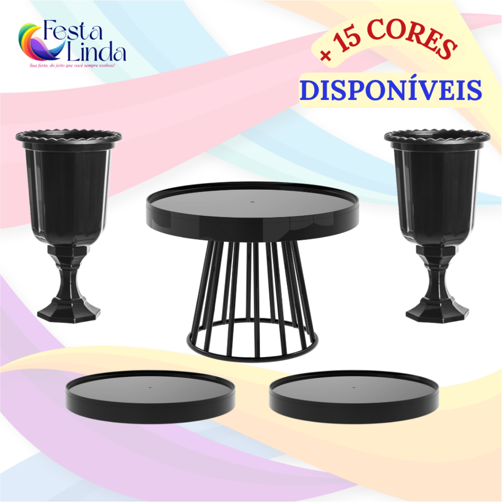 Kit com Boleira Roma + 2 Vasos Gregos + 2 Bandejas Solene em Oferta na Shopee